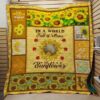 In A World Full Of Roses Sunflower Quilt Blanket  Quilt